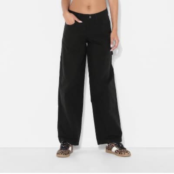 Wild Fable Low Rise Carpenter Pants, Women, 4-12, Black - Picture 2 of 16